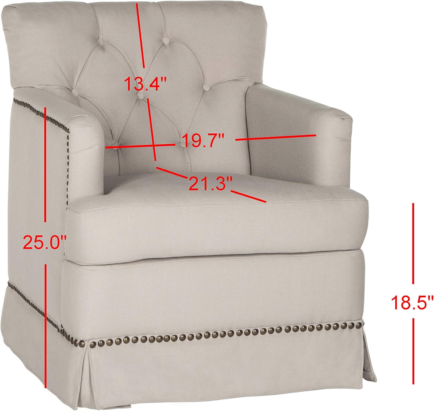 SAFAVIEH Mercer Collection Millicent Taupe Swivel Accent Chair, Standard