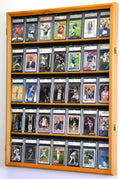 35 Graded Sport Cards/Collectible Card Display Case Wall Cabinet w/98% UV Door, Lockable