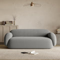 Acanva Modern Minimalist Sofa for Living Room Lounge Home Office, Rounded Edges Couch with Soft Boucle Upholstered, 74'W, Grey