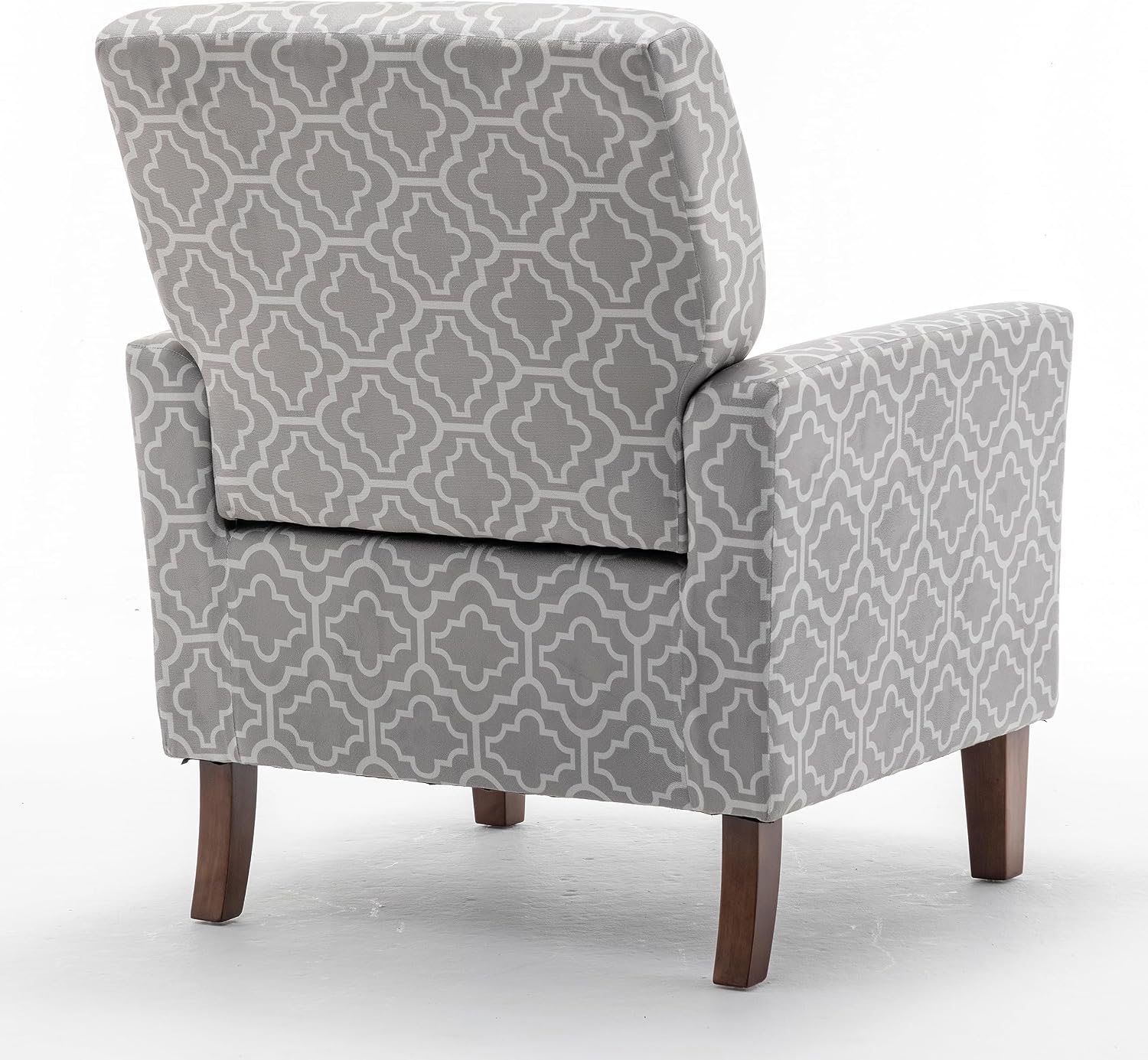 Container Furniture Direct Contemporary Accent Arm Chair with Birch Wood Frame and Velvet Upholstery, Armchair for Office and Living Room Decor, Removable Cushions, 03 Printed Fabric