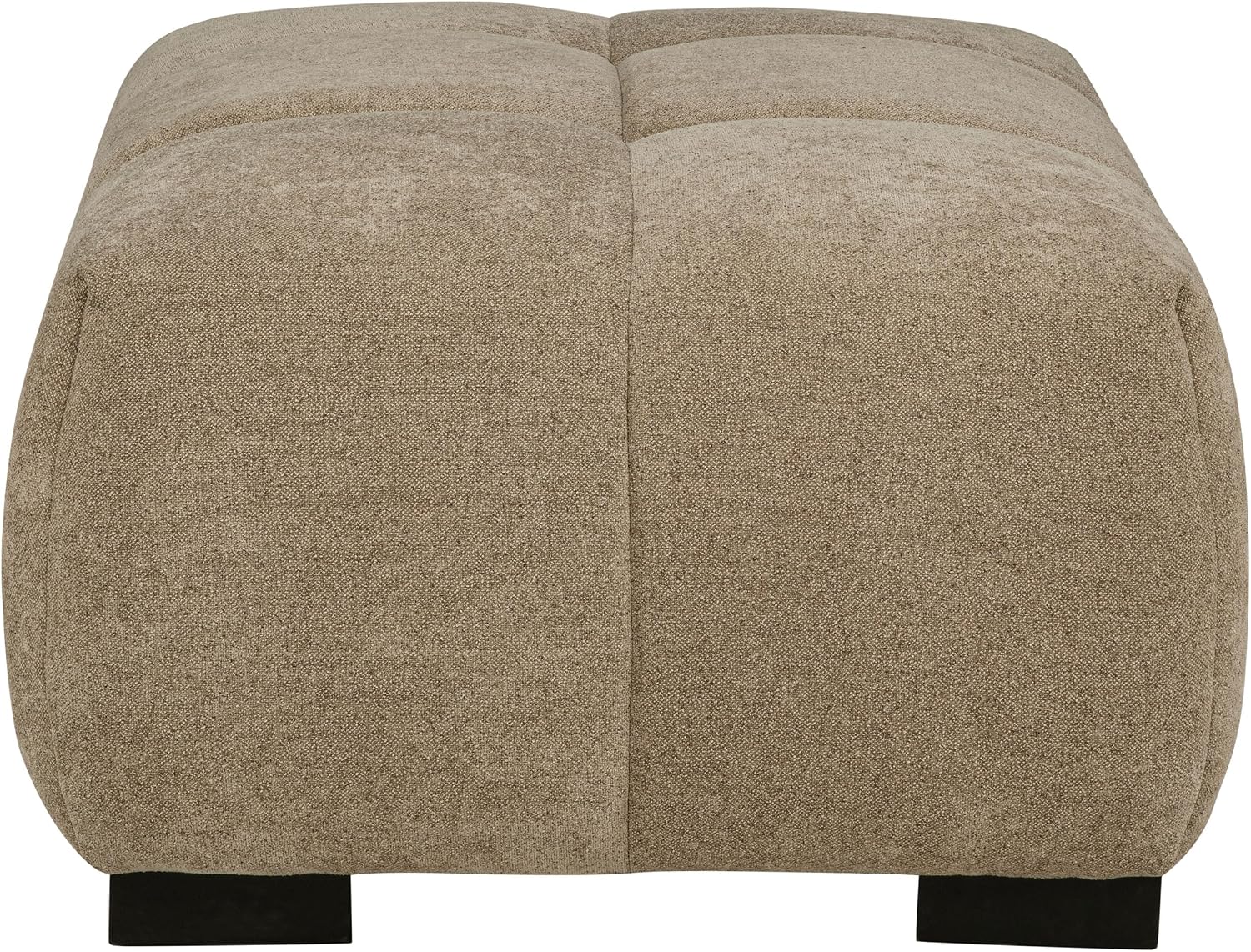 Coaster Home Furnishings - Octavia - Fabric Upholstered Rectangular Ottoman with Grid Tufting, Wood Frame and Black Legs - Living Room - Camel - 509964