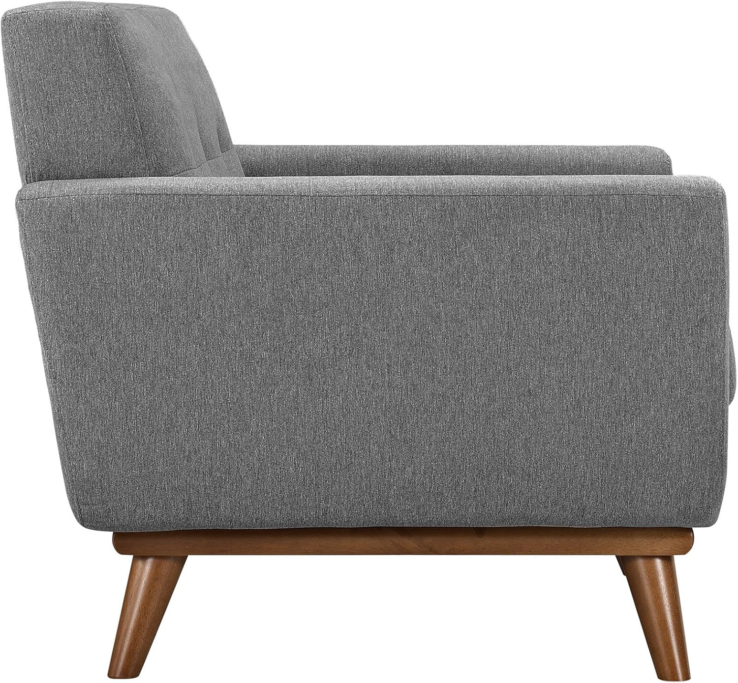 Modway Engage Mid-Century Modern Upholstered Fabric Accent Arm Lounge Chair in Expectation Gray