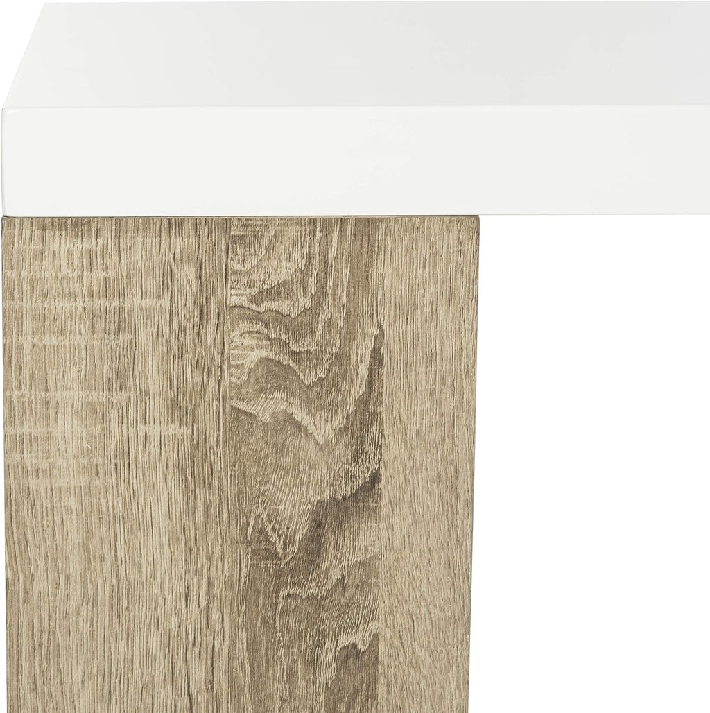 Safavieh Home Collection Carlton White Lacquer and Light Oak Side Coffee Table