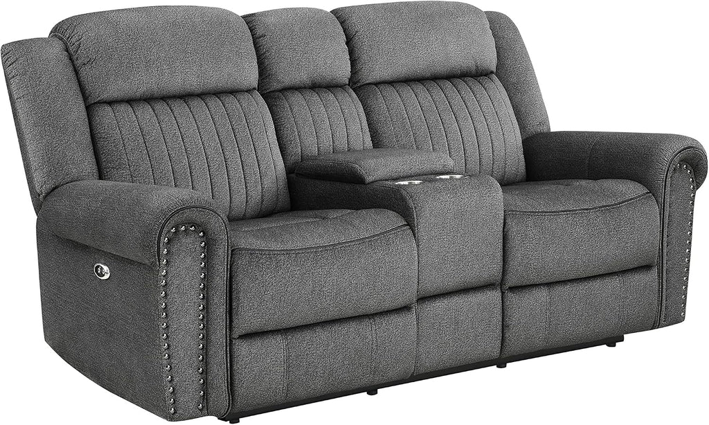 Lexicon Dakota 2-Piece Power Reclining Living Room Set, Charcoal