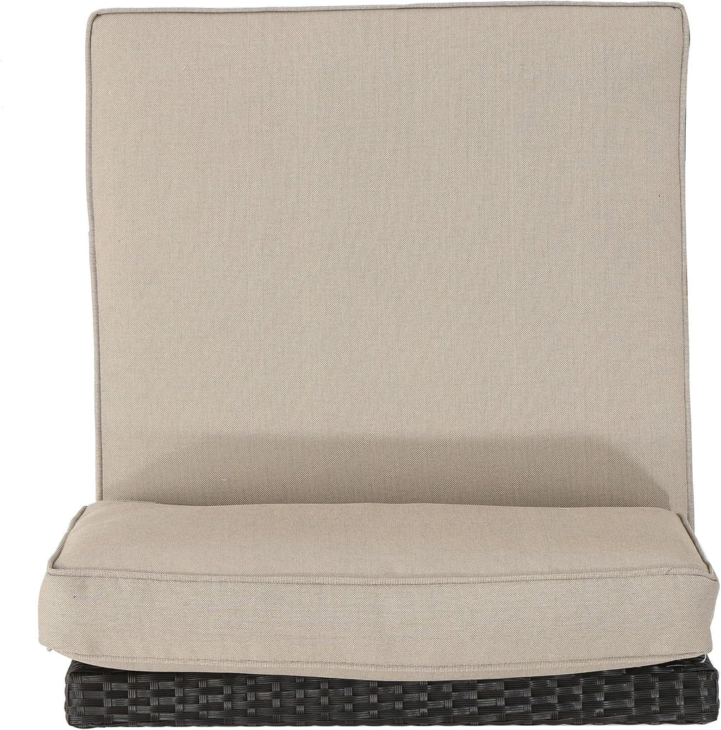 Christopher Knight Home Santa Cruz Outdoor Wicker Sectional Sofa Set with Water Resistant Cushions, 6-Pcs Set, Brown