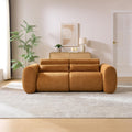 Christopher Knight Home Orri 79' Cozy Boucle Upholstered Cloud Couch, 3-Seater Modern Sofa, Home Sofa Living Room with Round Arm, Sturdy Wooden Frame Lounge Chair Indoor, Easy to Assembly, Camel