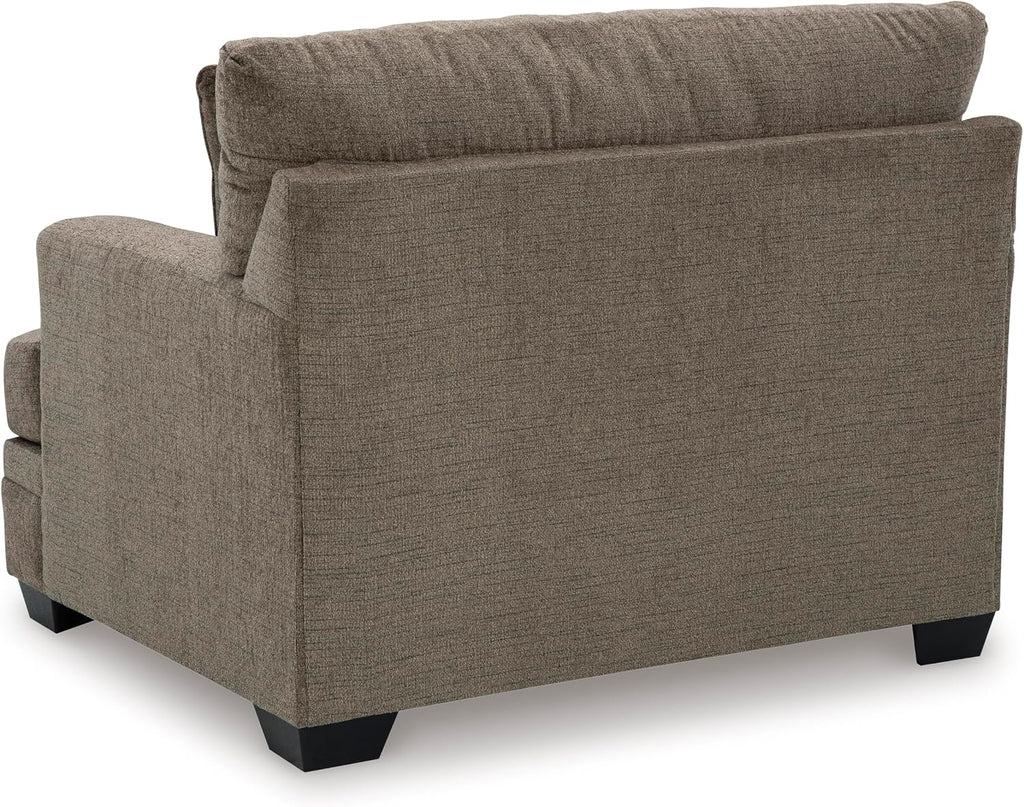 Signature Design by Ashley Stonemeade Urban Upholstered Oversized Chair with Reversible Seat Cushion, 1 Throw Pillow and Track Arms, Gray