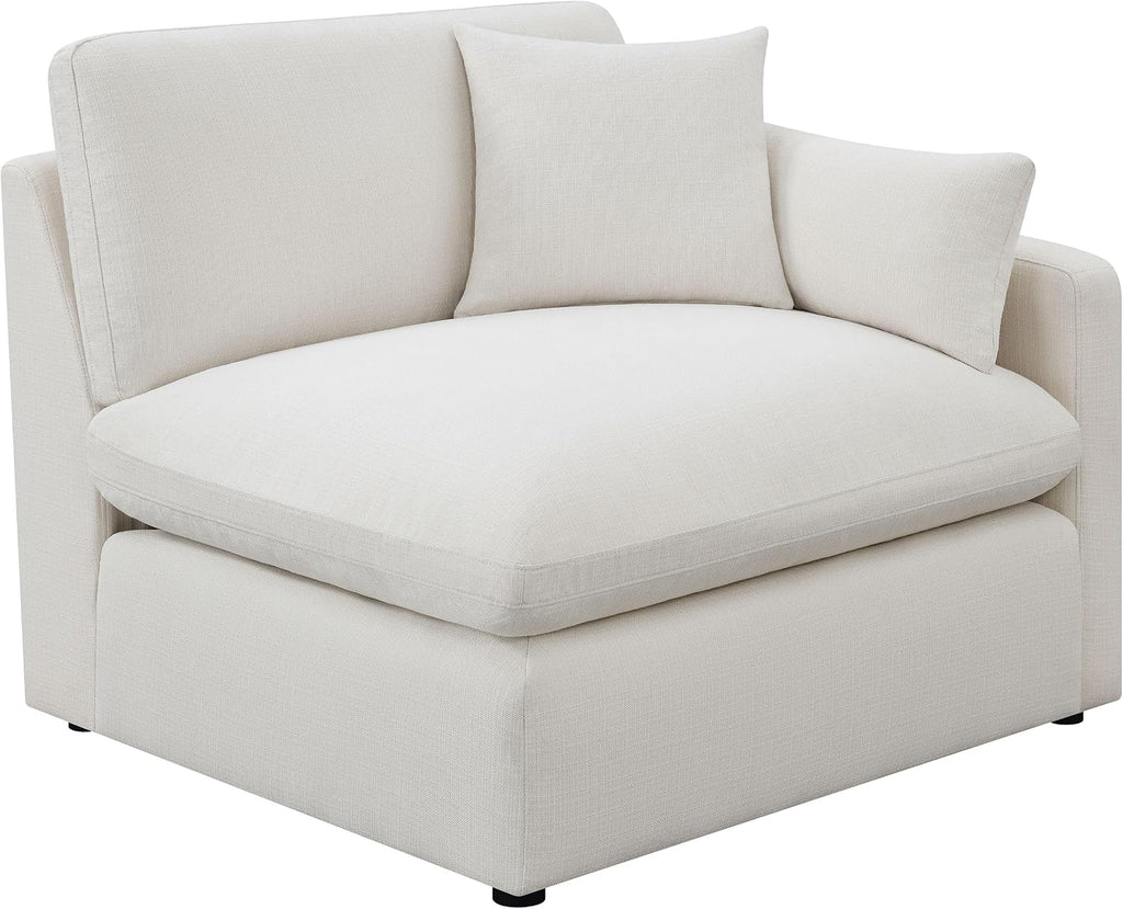 Coaster Home Furnishings - Hobson - 4-Piece Upholstered Modular Sectional Sofa with Accent Pillows and Sloped Track Armrests - Living Room - Ivory - 551451-SETB