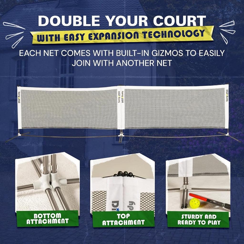 Mini Pickleball Net Set - Ultraportable, Fits in Backpack - 11-ft, 6-ft or 6-ft x 2-Pack Options, or 4-ft for Kids - Pickleball Net Portable Outdoor/Indoor Play - Sports Kit for Women, Men & Kids