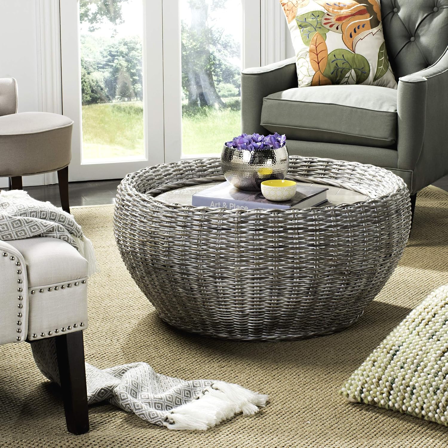 SAFAVIEH WIK6504A Coffee Table, Grey