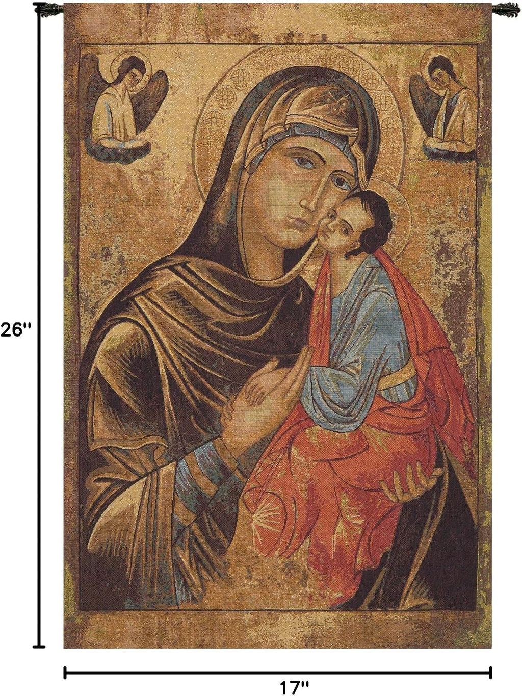 Charlotte Home Furnishings Inc. Greek Madonna Italian Tapestry Wall Hanging 26 X 17 Inch Viscose Cotton And Polyester Blend Wall Art Perfect For Home Decor And Wall Decor By Alberto Passini