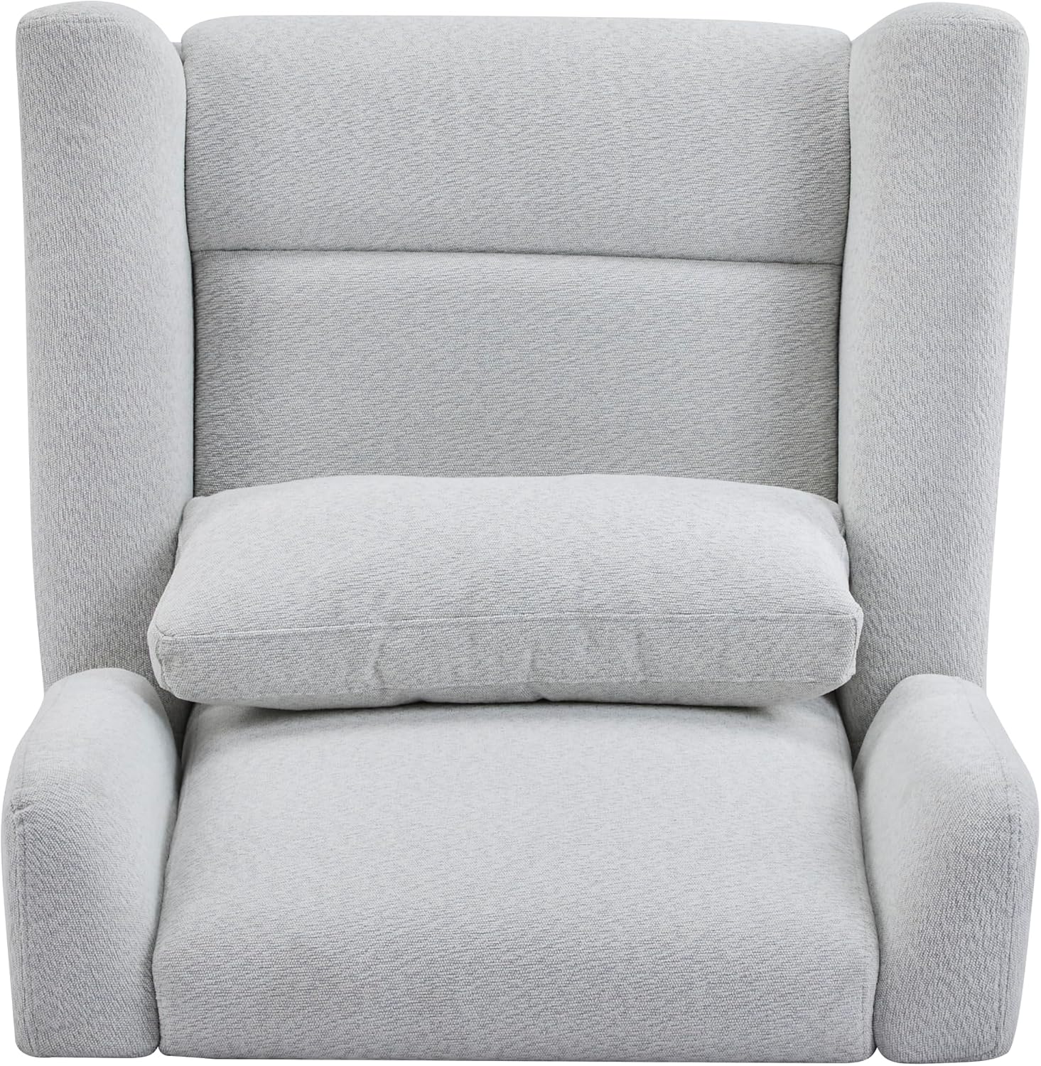 Christopher Knight Home Dolia Fabric Upholstered 360° Swivel Chair, Push-Back Power Recliner Chair, Iron Recliner Sofa with Rotation, Living Room Lounge Sofa, Adjustable Backrest, Gold + Light Grey