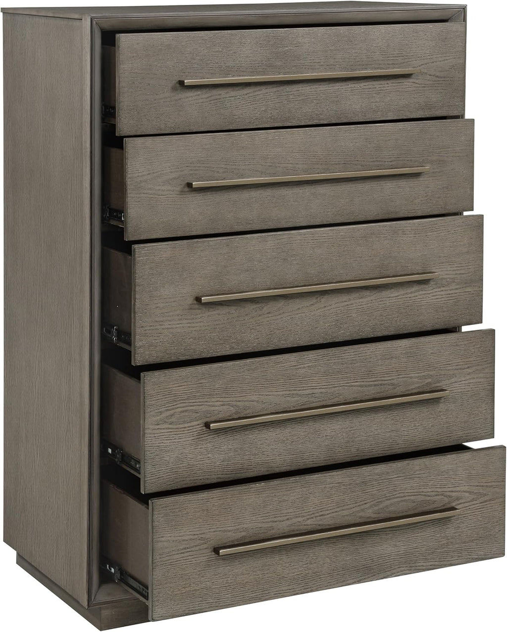 Coaster Home Furnishings - Durango - Wood - 5-Drawer Chest with Long Bar Pulls, Flat Panel Front, Linear Handles and Mitered Trim - Contemporary - Bedroom - Taupe Oak - 223275
