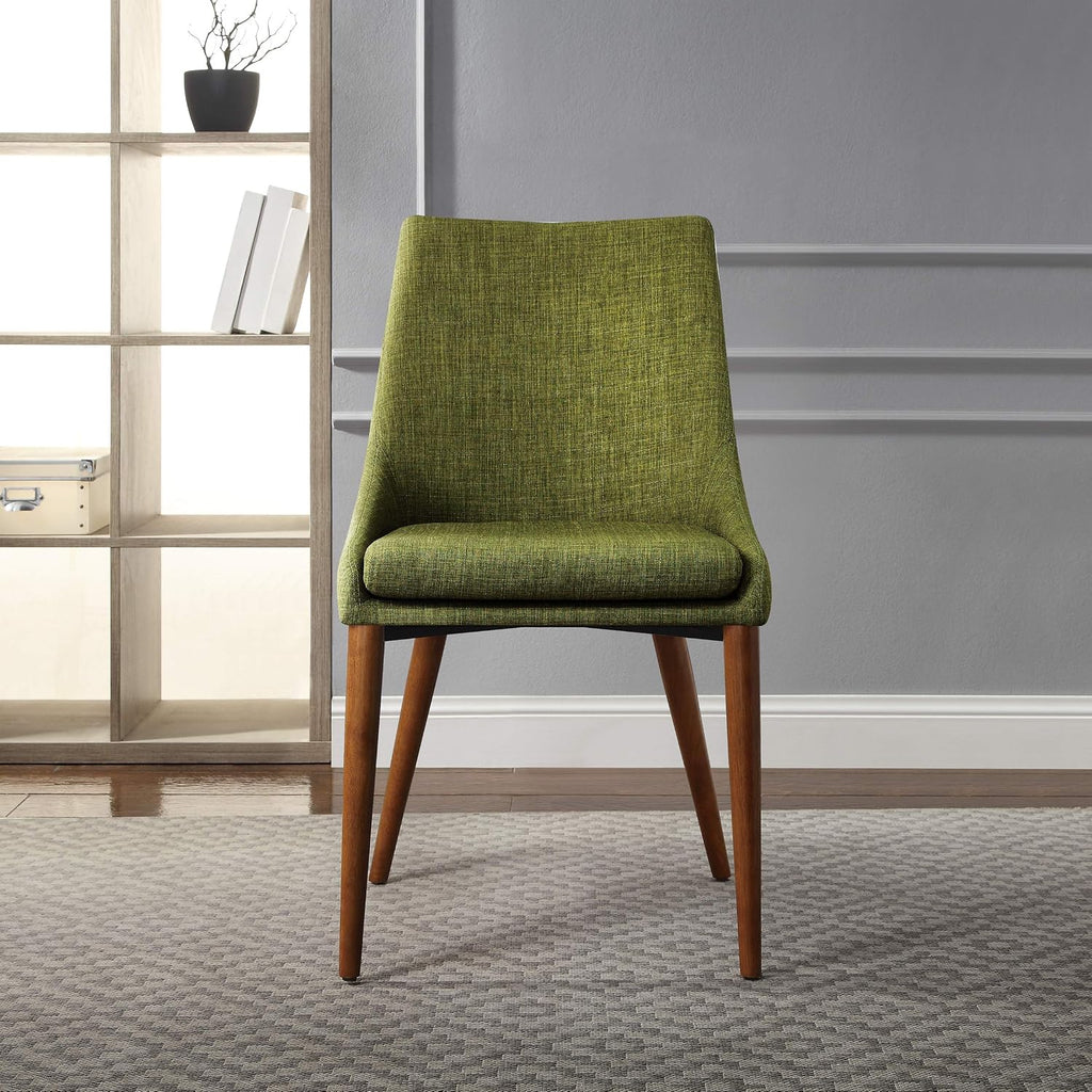 OSP Home Furnishings Palmer Mid-Century Modern Dining Chair, 2-Pack, Fabric, Green