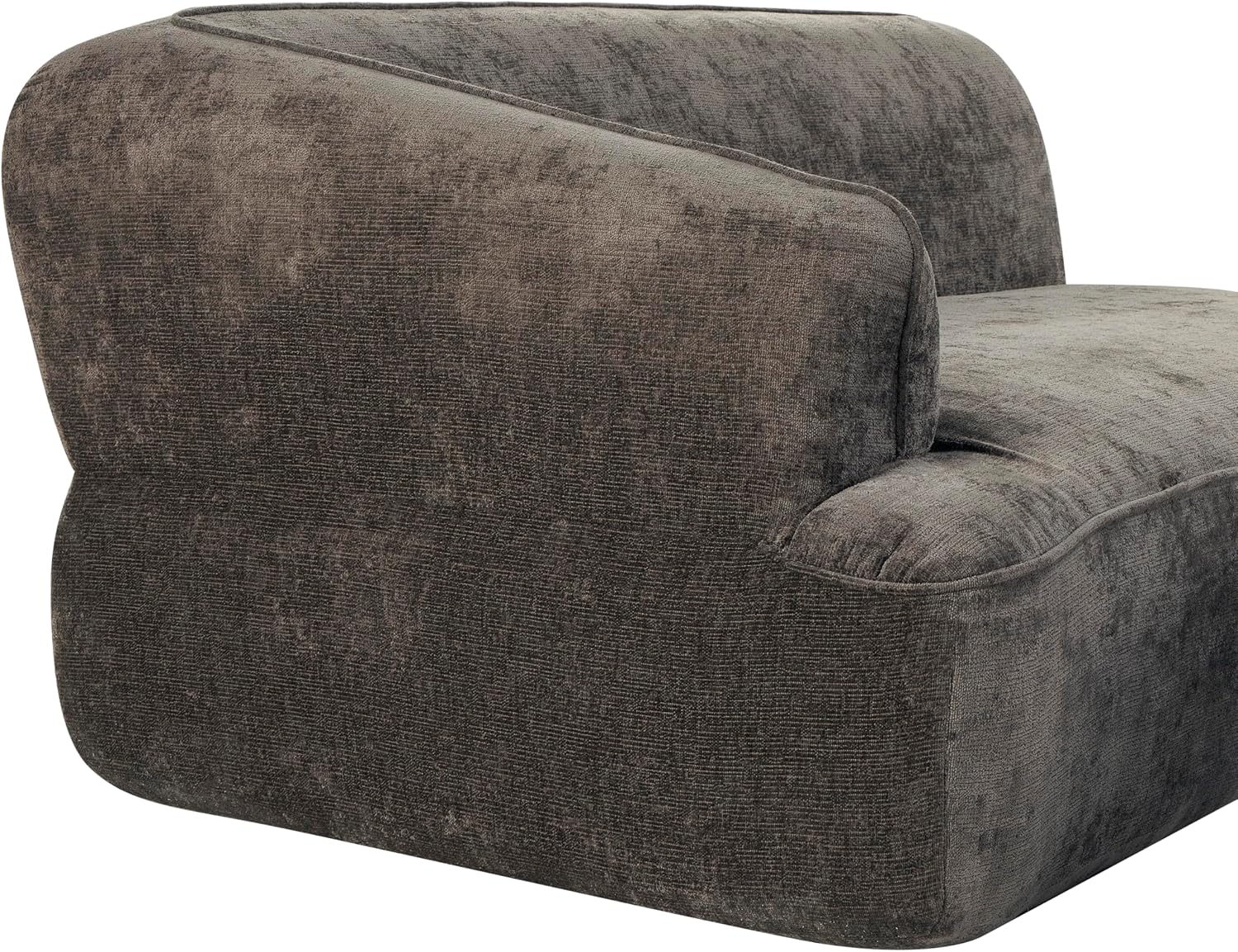 Christopher Knight Home Zacha 121' Modular L-Shape Sofa Couch with Chaise Lounge, Modern Boneless Sofa for Living Room, Fabric Upholstered Cloud Couch with Deep Seat, Dark Brown