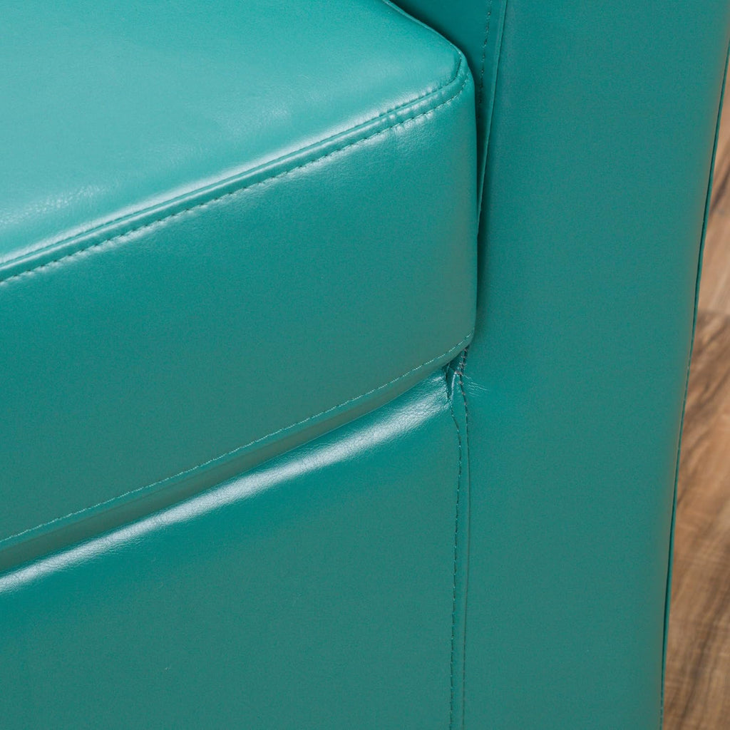 Christopher Knight Home Daymian PU Swivel Club Chair, Turquoise