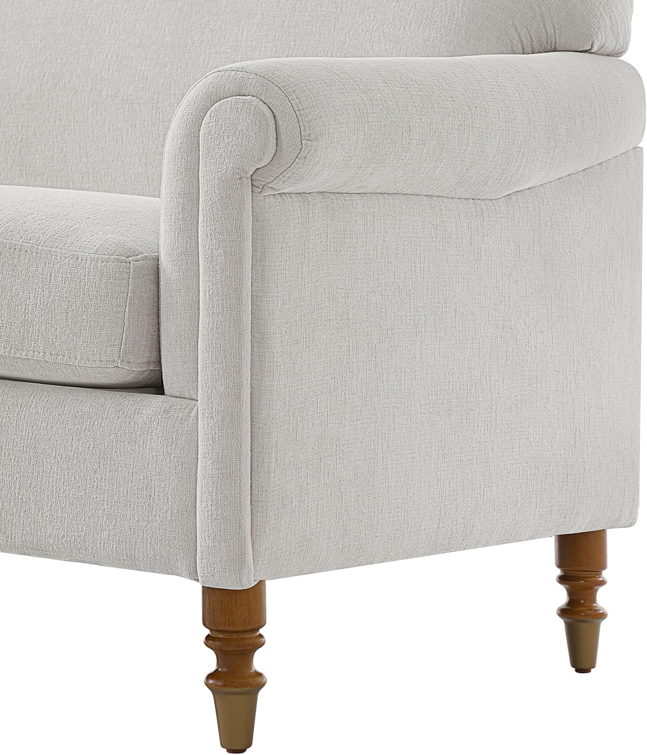 Christopher Knight Home Sola 77.5'' Modern Chenille Upholstered Loveseat Sofa with Rolled Armrest and Rubberwood Frame, 2-Seater Home Sofa Living Room, Comfy Couch for Hotel/Apartment, Light Grey
