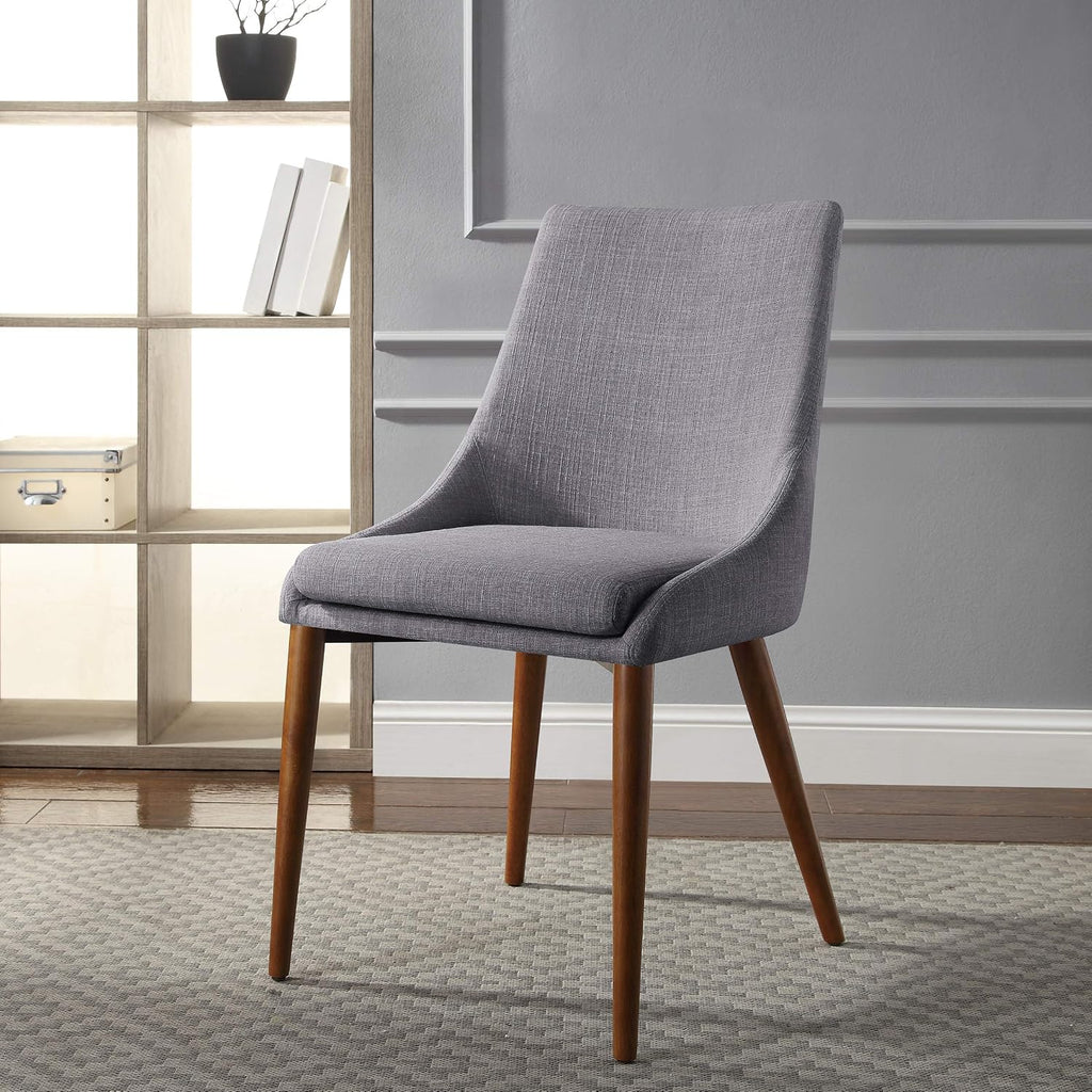 OSP Home Furnishings Palmer Mid-Century Modern Dining Accent Chair 2-Pack, Dove