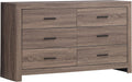 Coaster Home Furnishings Brantford Farmhouse 59-inch 6-Drawer Bedroom Dresser Clothing Storage Cabinet Wide Chest of Drawers Organizer Unit Barrel Oak 207043