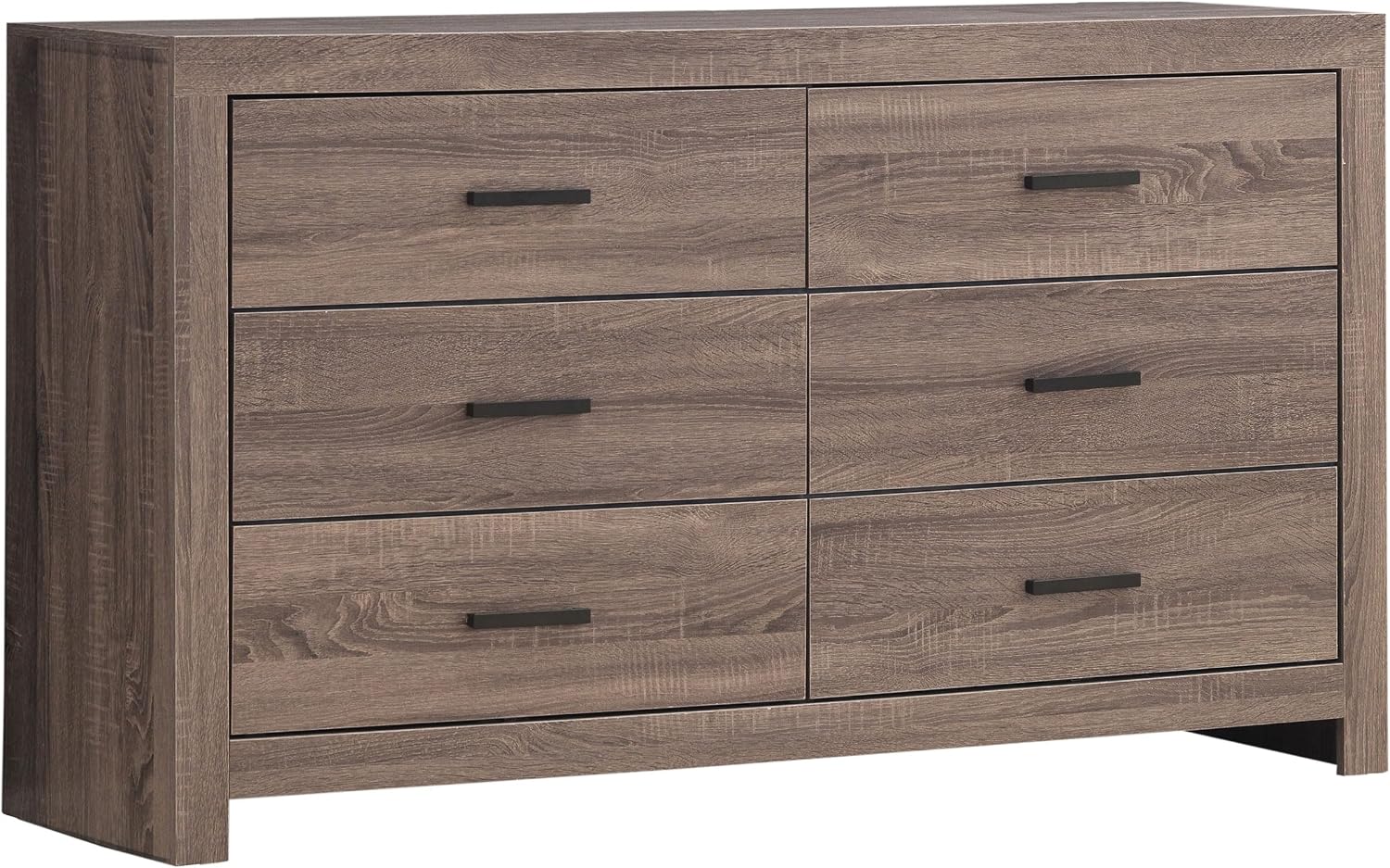 Coaster Home Furnishings Brantford Farmhouse 59-inch 6-Drawer Bedroom Dresser Clothing Storage Cabinet Wide Chest of Drawers Organizer Unit Barrel Oak 207043
