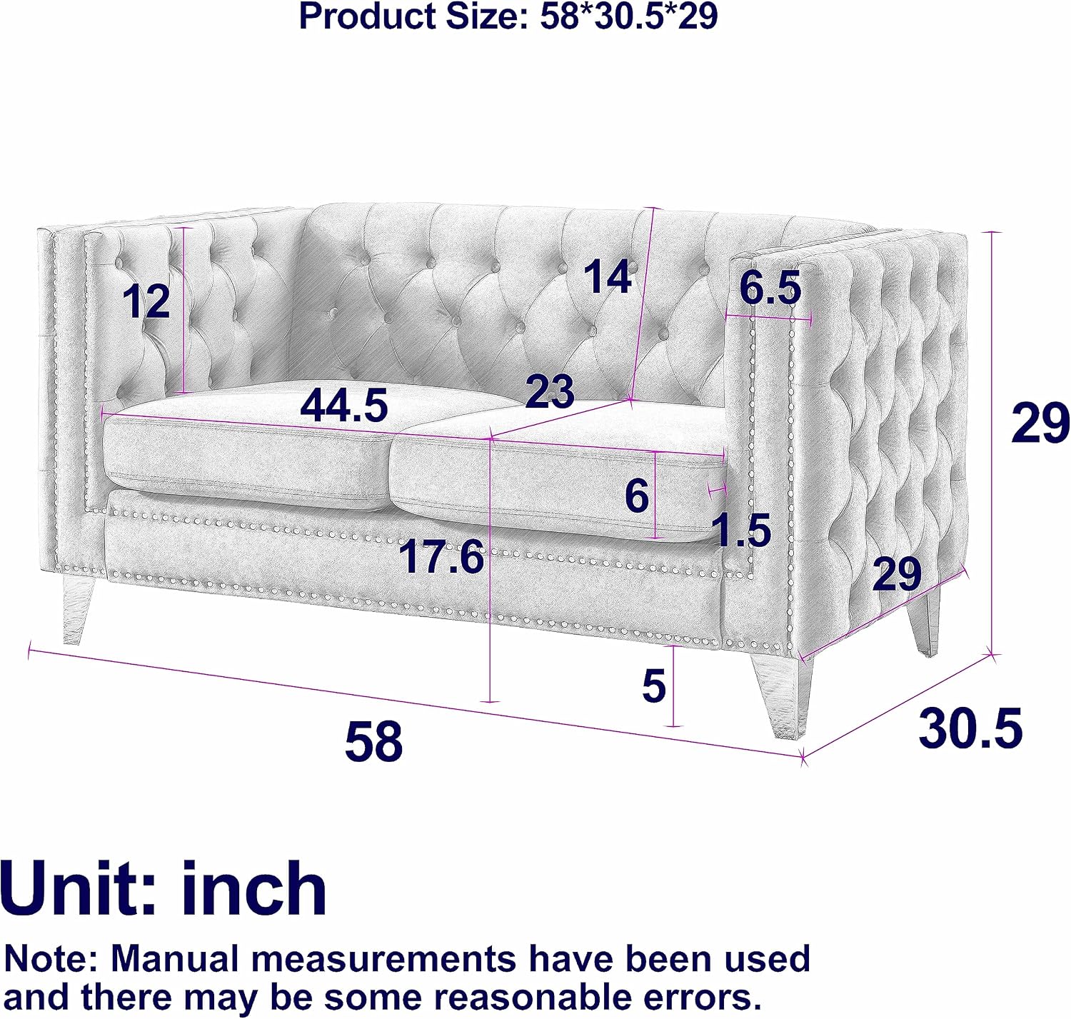 KEIKI Tufted Velvet 3+2 Seat Sofa Couch for Living Room, Buttons Tufted Square Arm Couch for Home Apartment, Beige