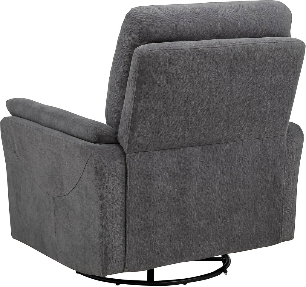 Coaster Home Furnishings - Adler - Upholstered Power Swivel Glider Recliner with Built-in Control Panel, Dual USB Ports, Foam Cushion and Transitional Style - Living Room - Charcoal Grey - 610443P