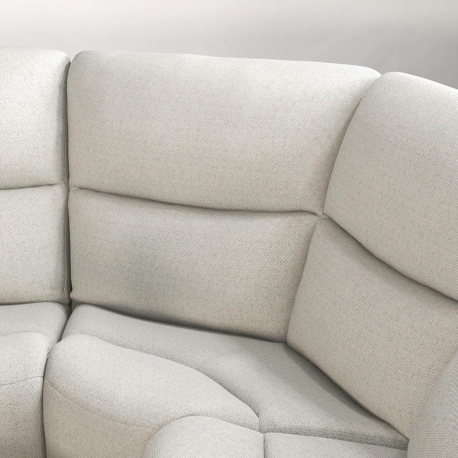 Furniture of America Muriel Modern Fabric Reclining Sofa with Center Console, Cup Holders and Arm Storage, Comfy U Shape Sectional Couch for Living Room, Office, Bedroom, Beige