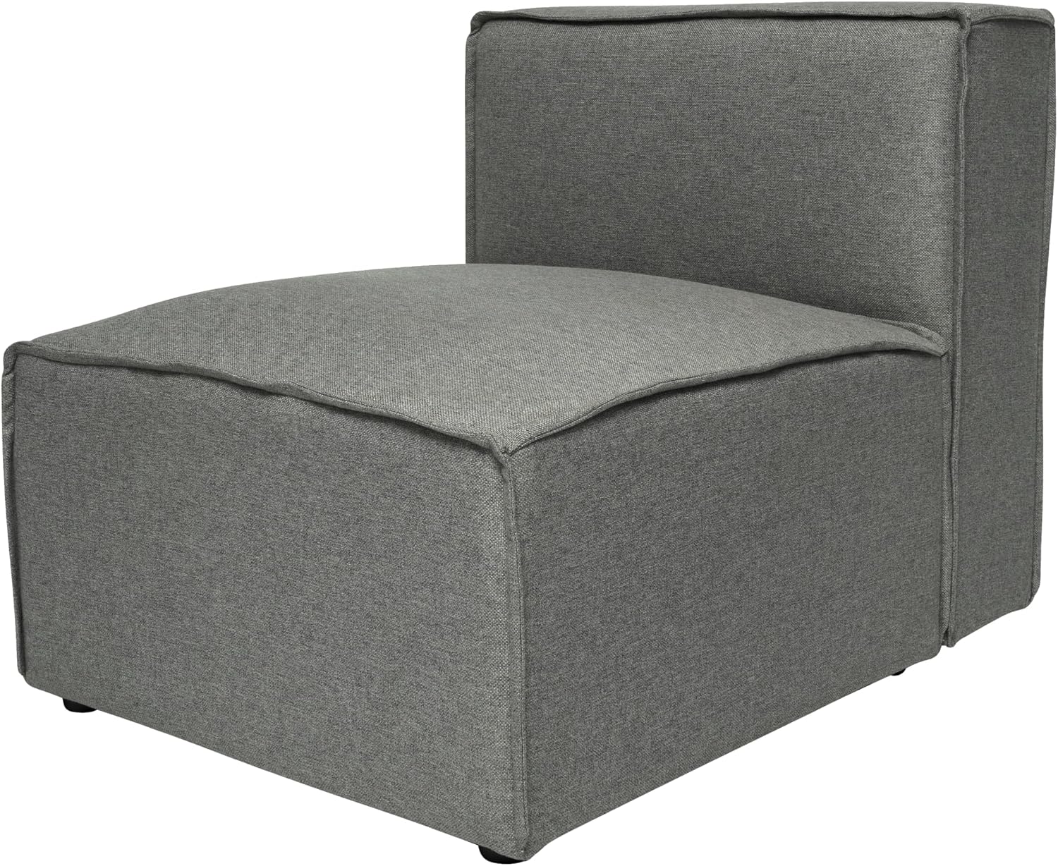 Flash Furniture Bridgetown Fabric Middle Chair Module for Sectional Sofa, Customizable Modular Couch Armless Middle Seat, Dark Gray