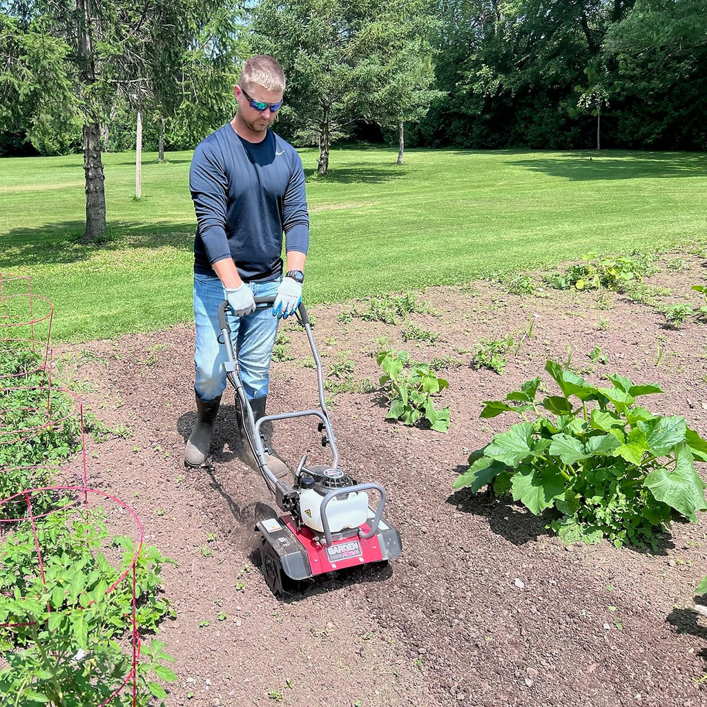 GardenTrax Upgraded Tiller 40cc 4-Cycle Multi-Function Mini Cultivator w/6 Durable Steel Tines