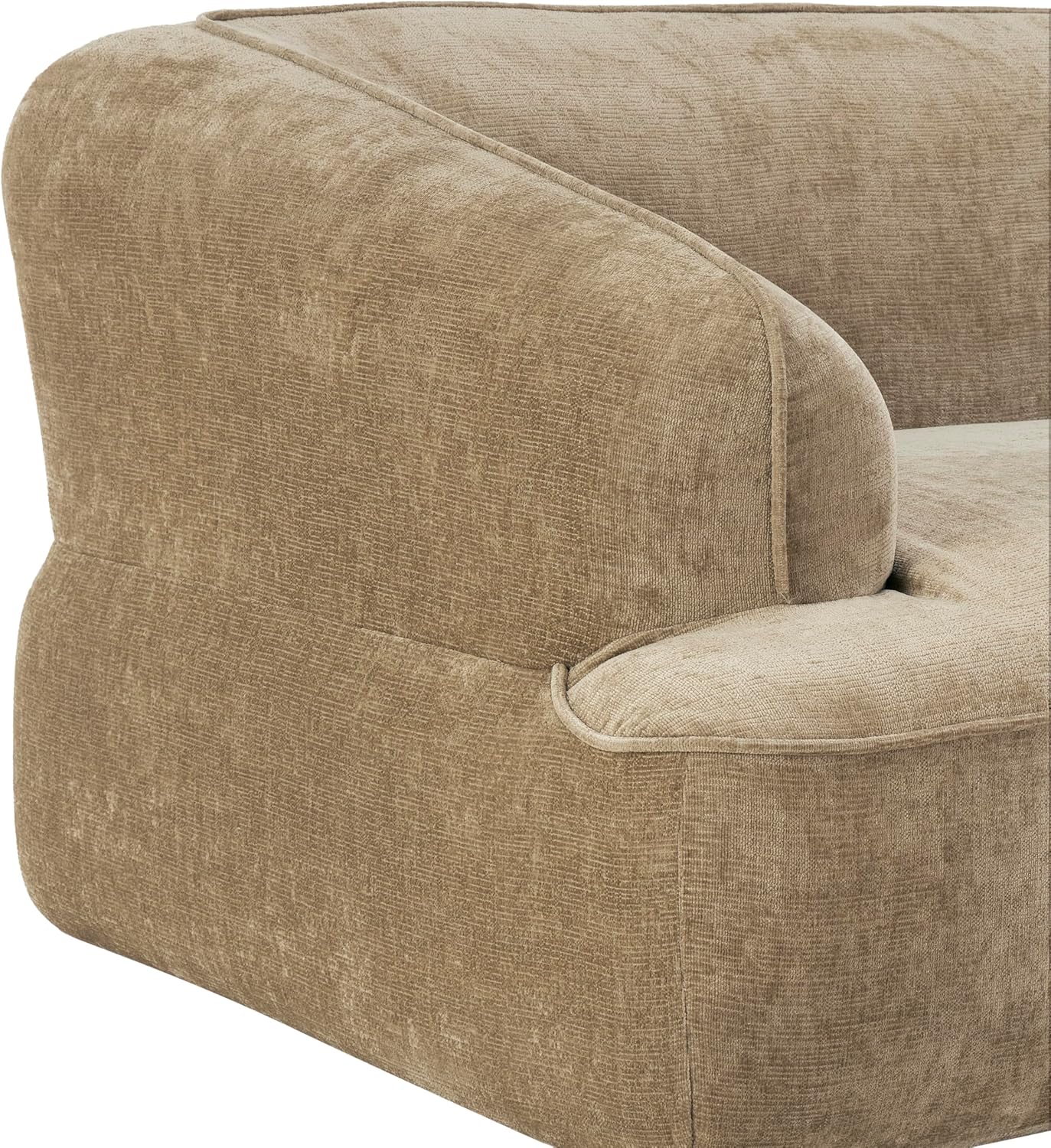 Christopher Knight Home Zacha 121' Modular L-Shape Sofa Couch with Chaise Lounge, Modern Boneless Sofa for Living Room, Fabric Upholstered Cloud Couch with Deep Seat, Dark Beige