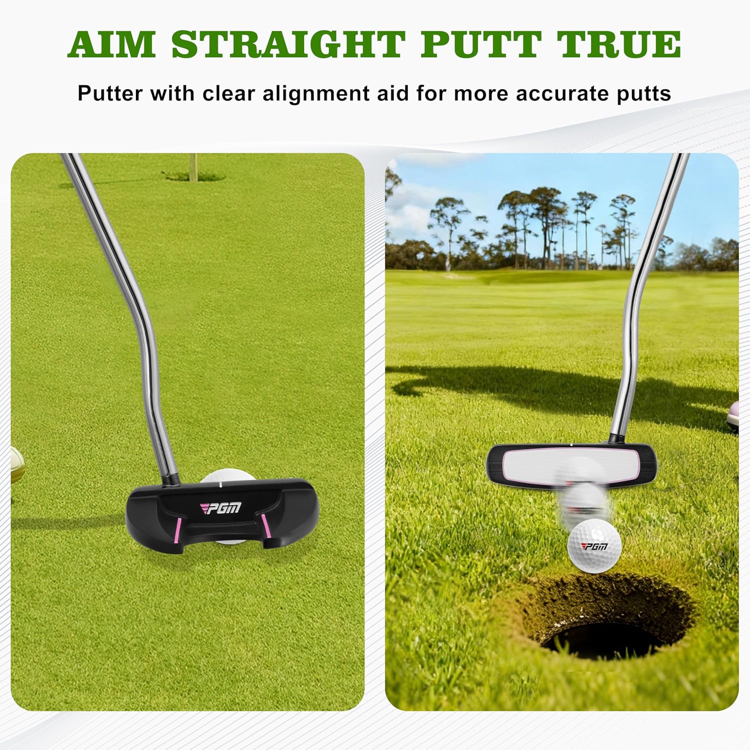 PGM 33' Golf Putters for Women Right Handed with Headcover, Alignment Aid High Moi Mallet Putter Golf Club for Straighter Putts
