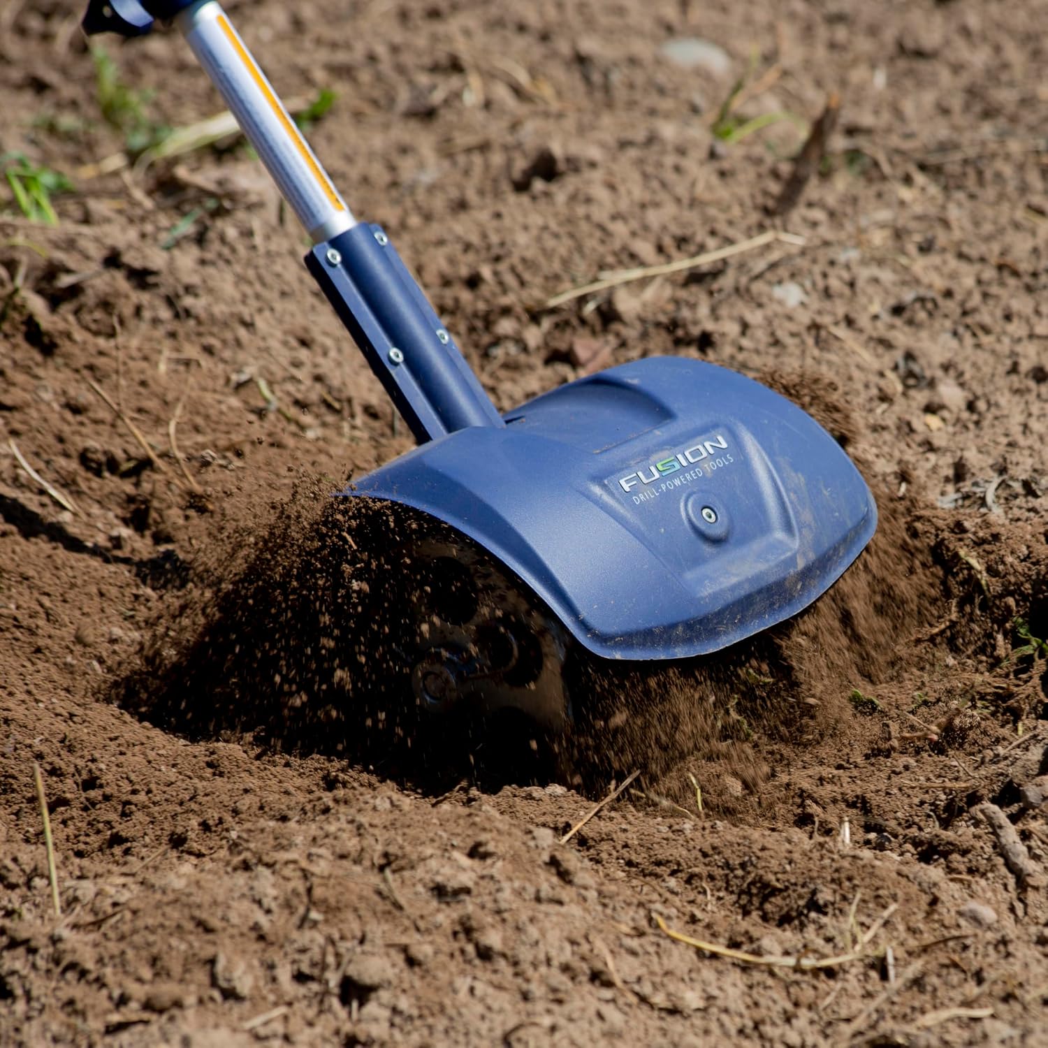 Fusion Drill-Powered Cultivator, Compatible with Most Cordless Drills, Adjustable Cultivating Width Up to 8', Cultivating Depth Up to 5.5', Adjustable Length, Model: 46007
