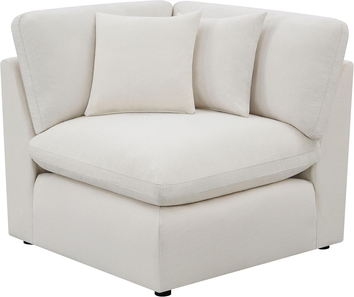 Coaster Home Furnishings - Hobson - 5-Piece Upholstered Modular Sectional Sofa with Accent Pillows and Sloped Track Armrests - Living Room - Ivory - 551451-SETA