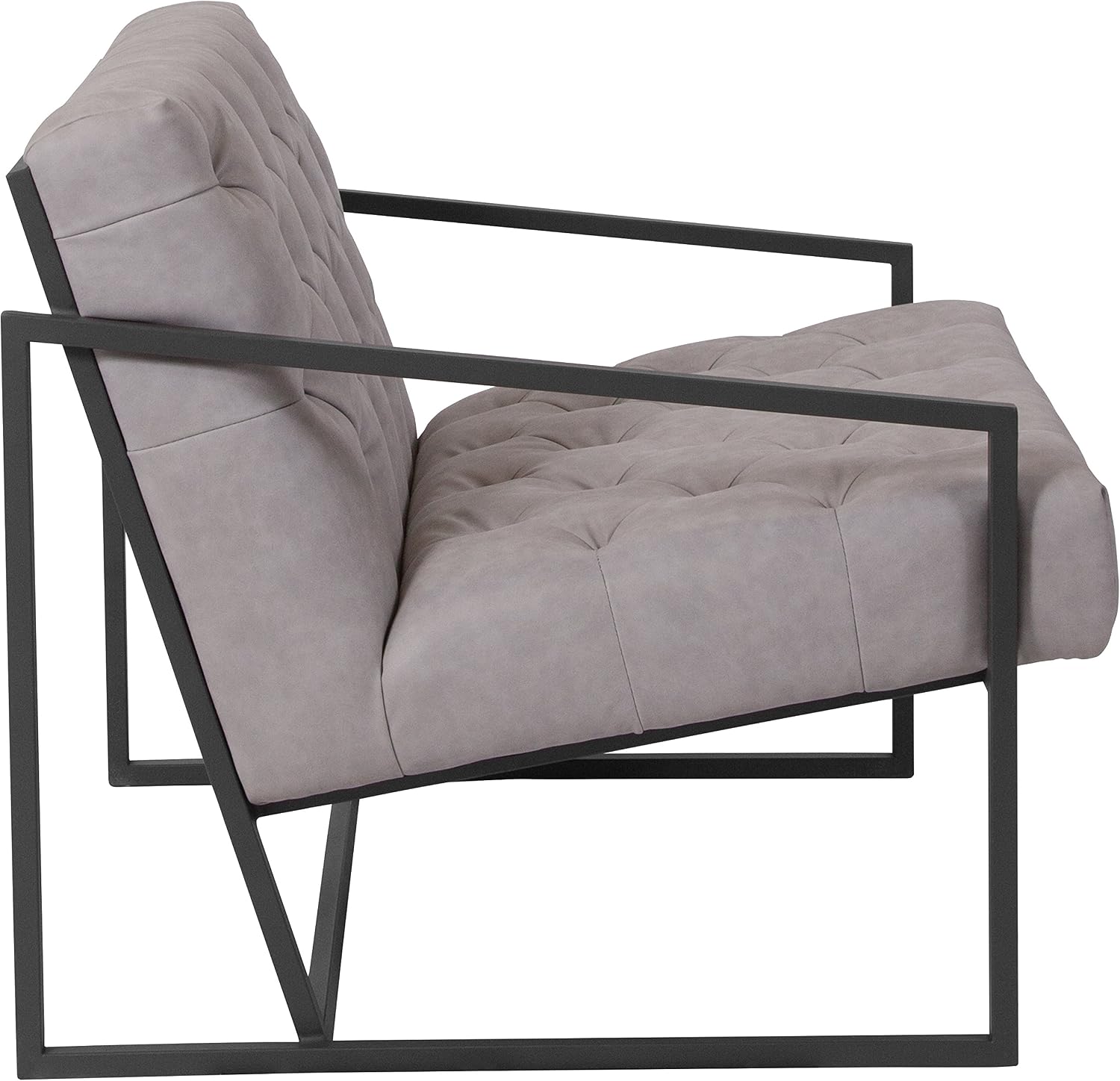 Flash Furniture HERCULES Madison Series Retro Light Gray LeatherSoft Tufted Lounge Chair