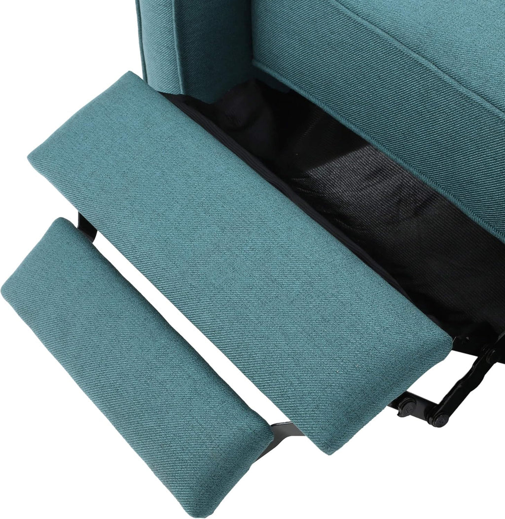 Christopher Knight Home Emmie Fabric Recliner (Set of 2), Dark Teal, Dark Brown