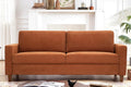 Container Furniture Direct Miles Mid Century Modern Couch for Small Spaces, Living Rooms, Apartments, and Condos, 3 Seater Sofa with Reversible Back Pillows, 77' Wide, Orange