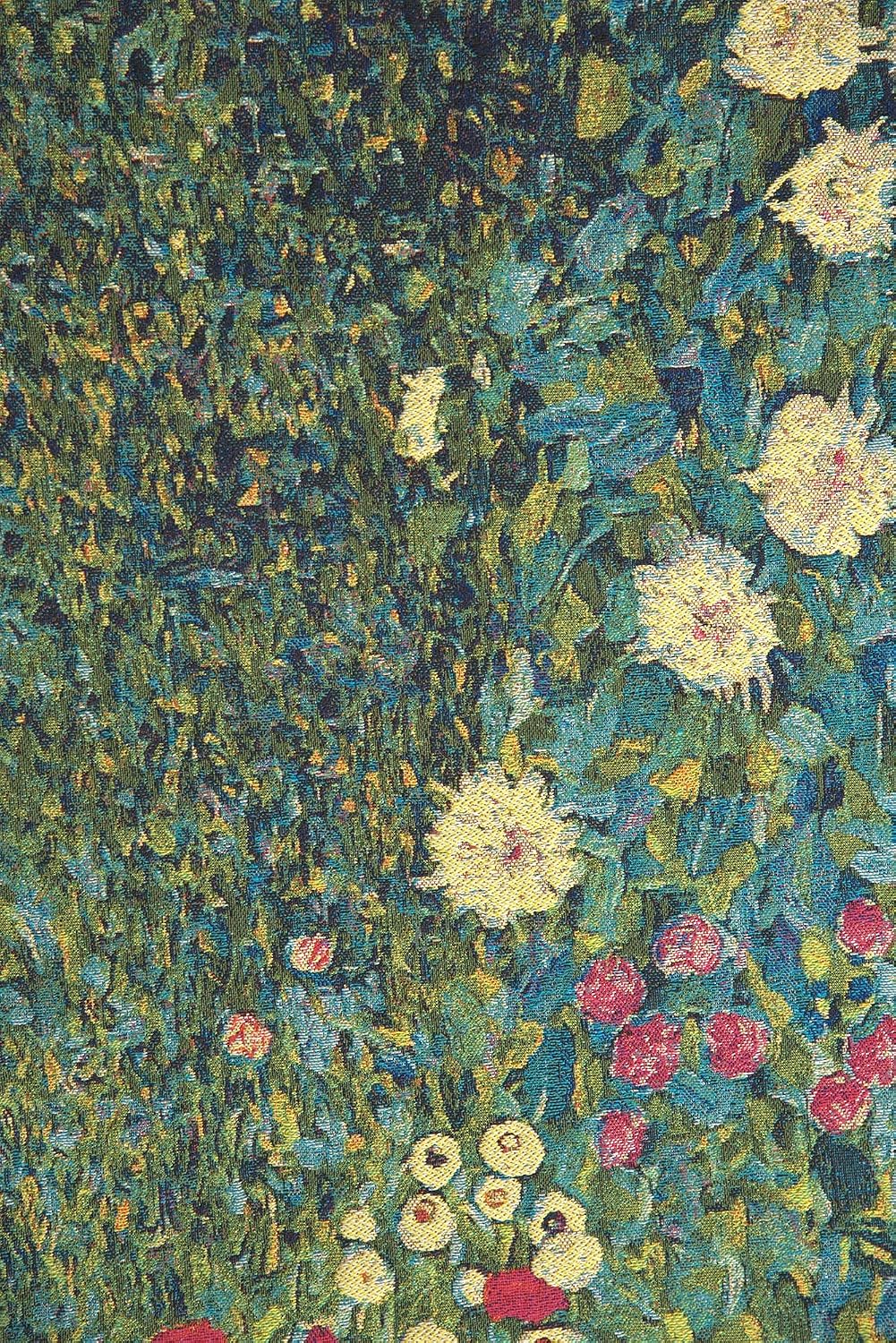 C Charlotte Home Furnishings Inc Flower Garden III European Tapestry Wall Hanging | Viscose Cotton and Polyester Blend Wall Art | 27 in. x 27 in | Home Decor Accents | Inspired by Gustav Klimt