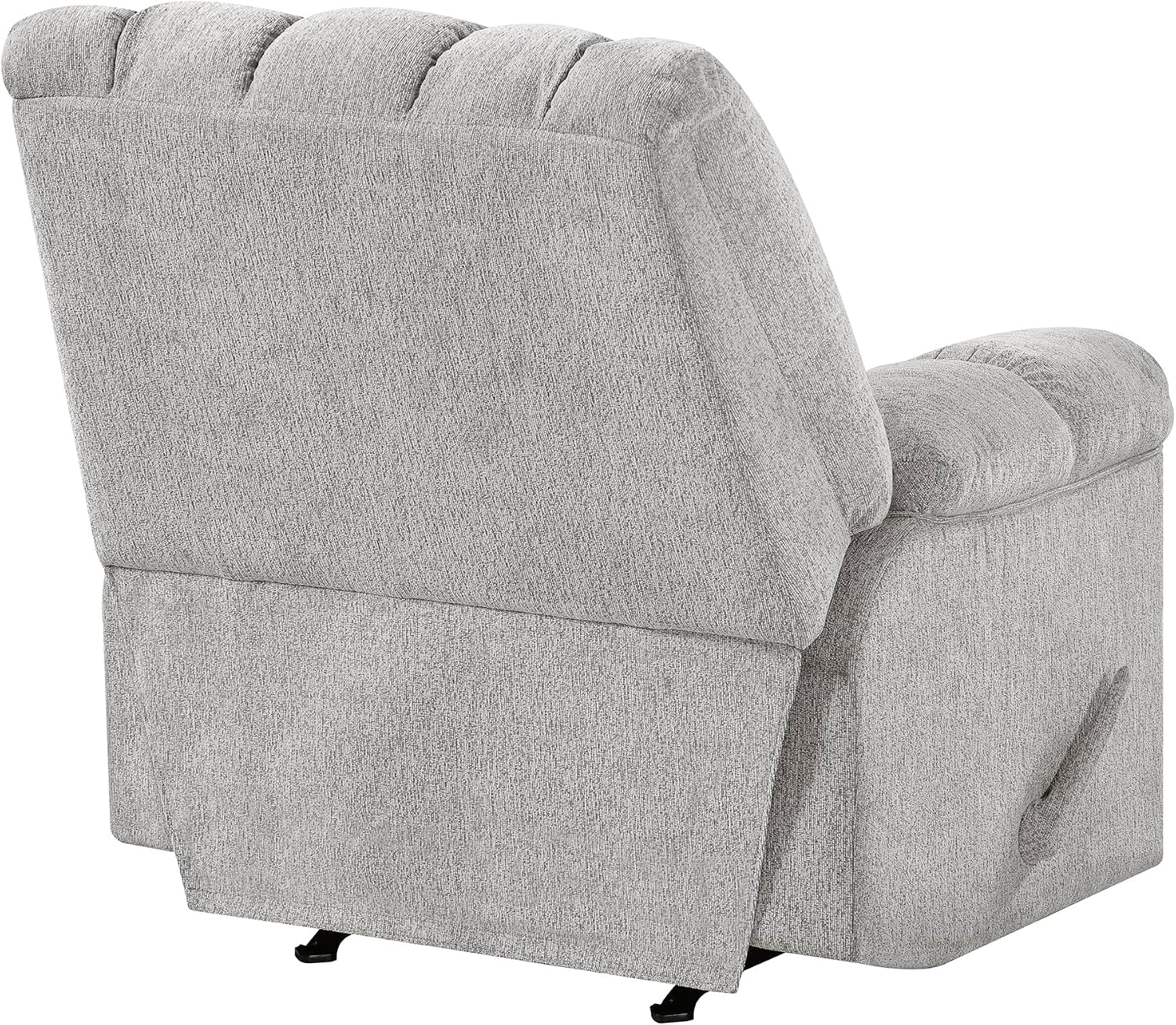 Lexicon Chenille Rocker Reclining Chair for Adults, Rocker Pull Handle Recliner, Nursery Chair for Living Room/Bedroom, High Back, Pillow Top Arms, High Density Foam Cushions, Light Grey