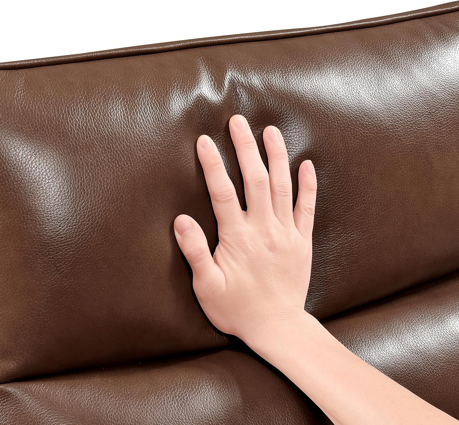 Lexicon Swivel Glider Reclining Chair, Top Grain Leather Match Manual Recliner, Comfy Nursery Glider Recliner, Swivel Reclining Chair for Living Room/Office/Bedroom/Apartment, Toffee Brown