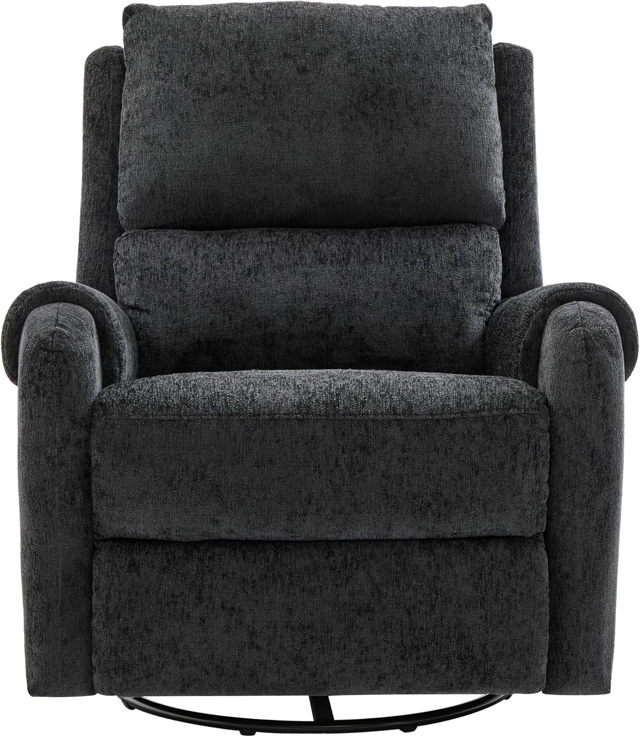 Christopher Knight Home Harper Massage Recliner Chair with 8 Modes, Chenille Upholstered Recliner Sofa, Swivel Massage Chair with a Side Storage Pocket for Living Room/Bedroom, Head Support, Black