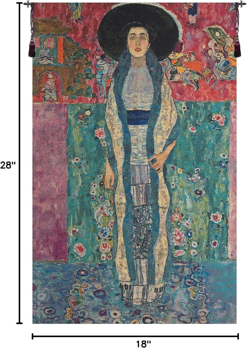 C Charlotte Home Furnishings Inc Adele Block-Bauer European Tapestry Wall Hanging | Viscose Cotton and Polyester Blend Wall Art | 28 in. x 18 in | Home Decor Accents | Inspired by Gustav Klimt