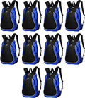 DISCOUNT PROMOS Large Sports Backpacks Set of 10, Bulk Pack - Bring Everywhere You Go, Perfect for Travellers and Great for Everyday Use - Blue