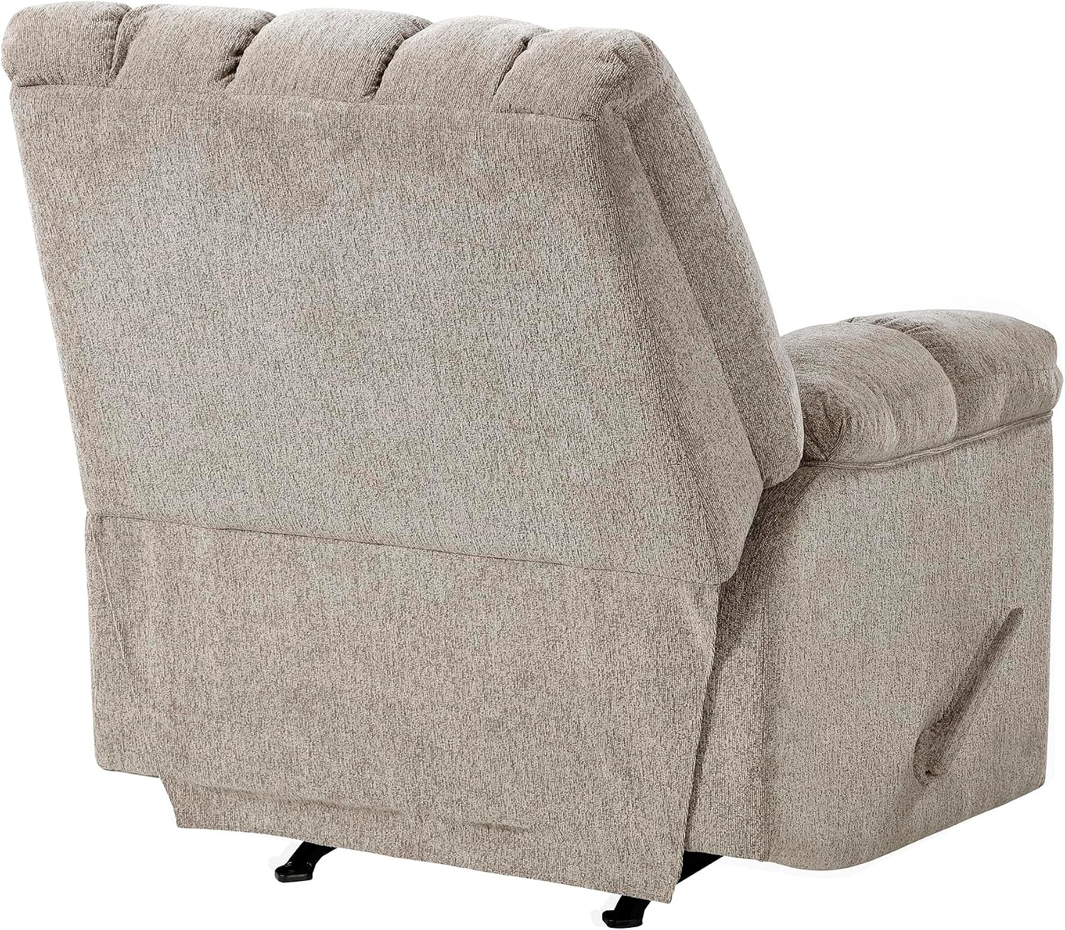 Lexicon Chenille Rocker Reclining Chair for Adults, Rocker Pull Handle Recliner, Nursery Chair for Living Room/Bedroom, High Back, Pillow Top Arms, High Density Foam Cushions, Light Brown