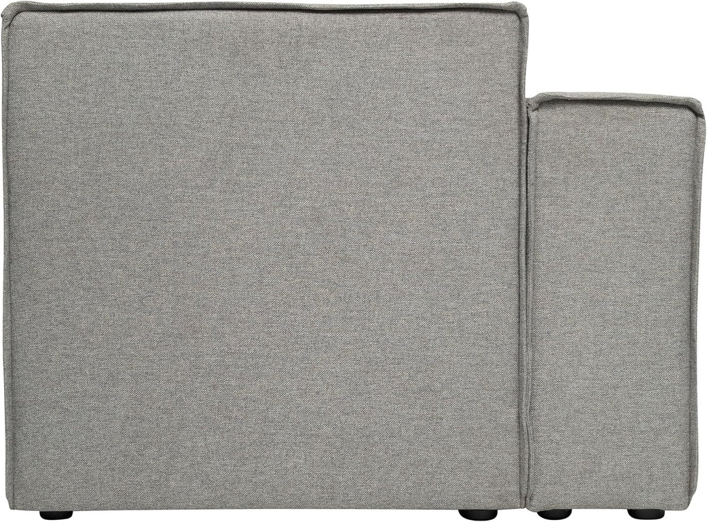 Flash Furniture Bridgetown Fabric Left Chair Module for Sectional Sofa, Customizable Modular Couch Left Seat with Arm Rest, Gray