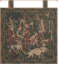 C Charlotte Home Furnishings Inc Unicorn Hunt with Loops Belgian Tapestry Wall Hanging | Viscose Cotton and Polyester Blend Wall Art | 19 in. x 19 in | Home Decor Accents