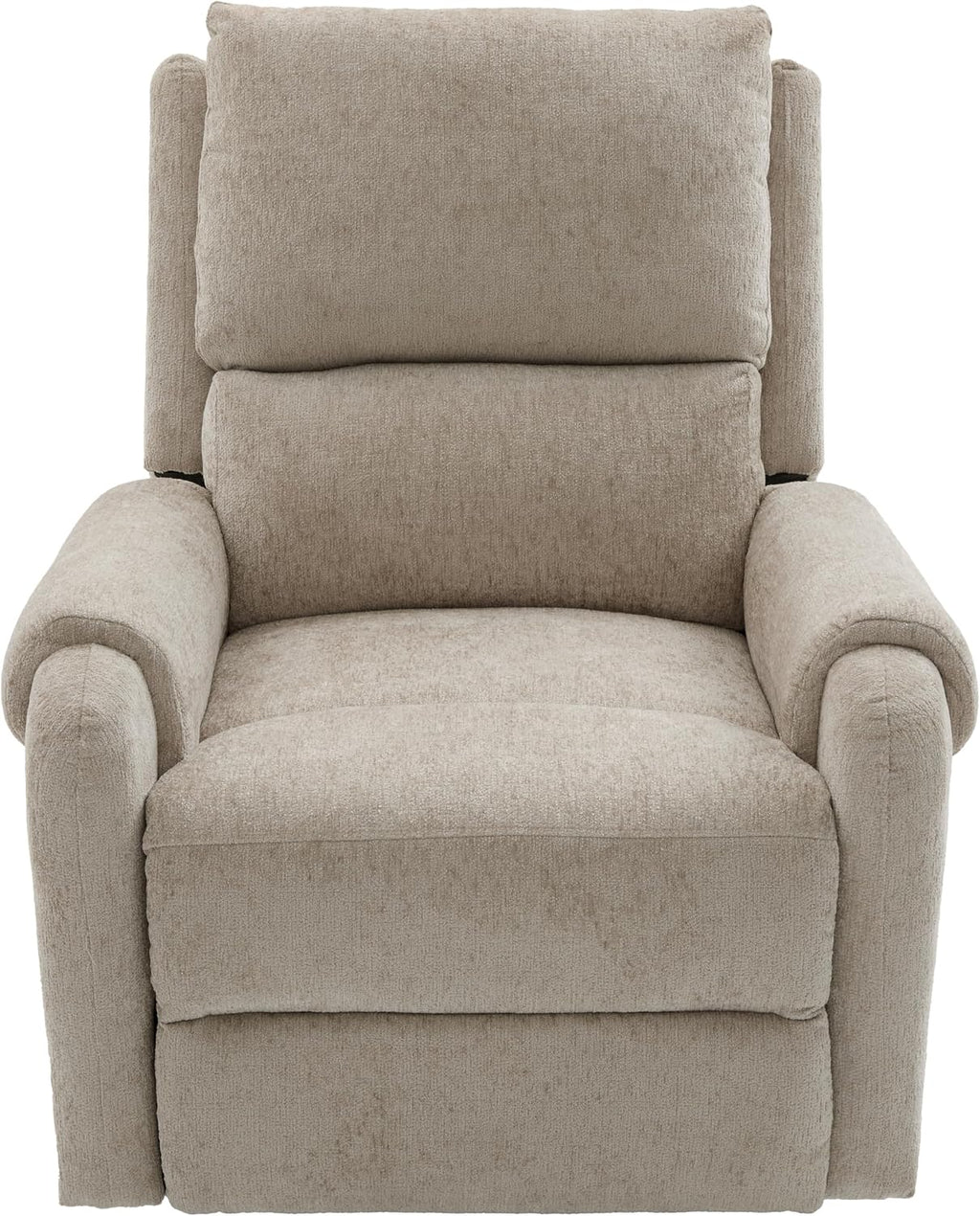 Christopher Knight Home Harper Massage Recliner Chair with 8 Modes, Chenille Upholstered Recliner Sofa, Swivel Massage Chair with a Side Storage Pocket for Living Room/Bedroom,Head Support,Light Brown