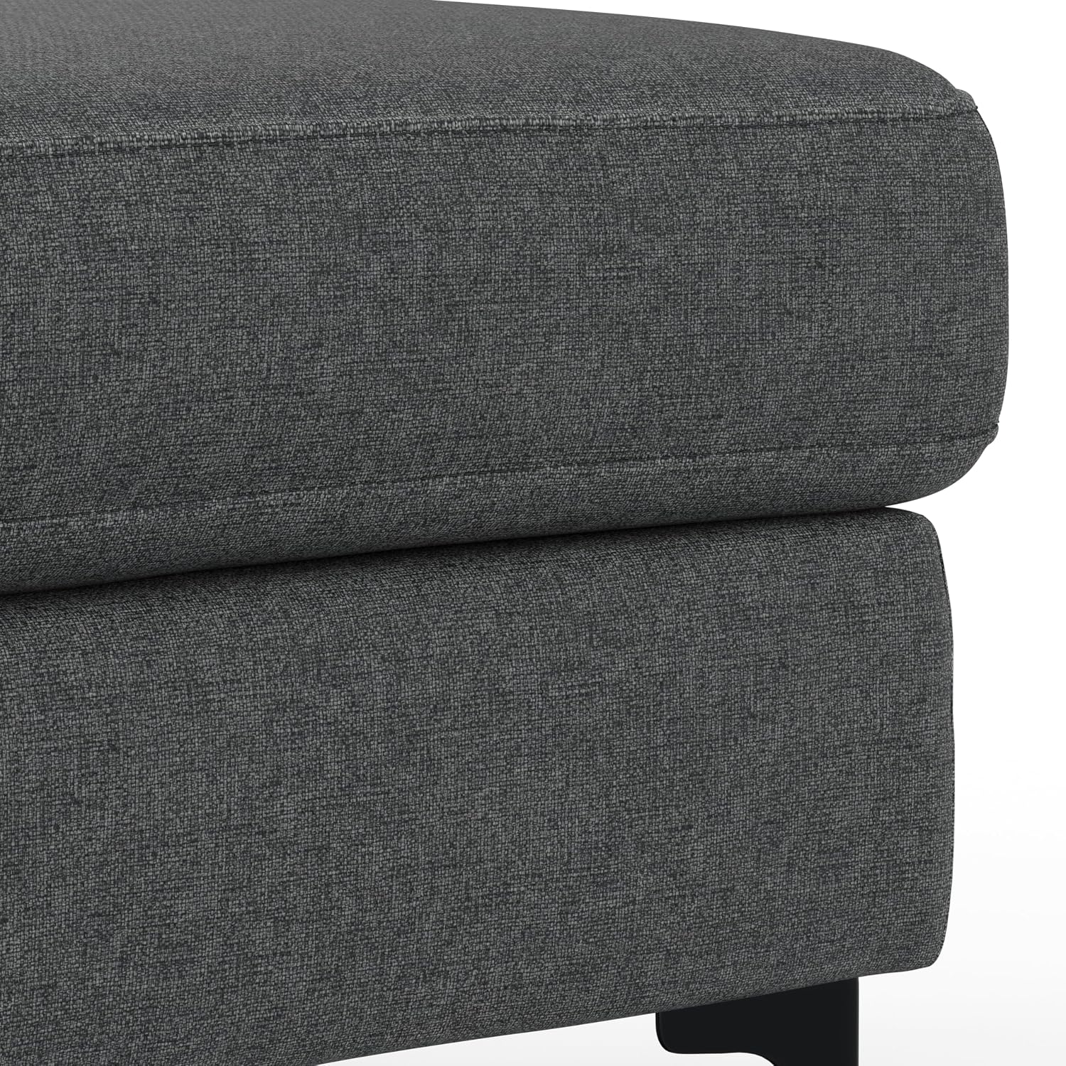 SIMPLIHOME Ava Sofa and Ottoman in 100% Recycled Polyester Performance Fabric, Pebble Grey, 90-inch-Wide 3-Seater Couch and Matching 36-inch-Wide Table Ottoman for Living Room, 2-Piece Set