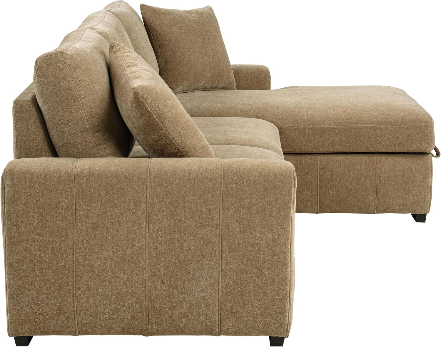 Coaster Home Furnishings - Pastrana - Wood and Fabric - Sleeper Sectional Sofa with Right-arm-Facing Chaise, and Track Arms - Living Room - Camel - 500348