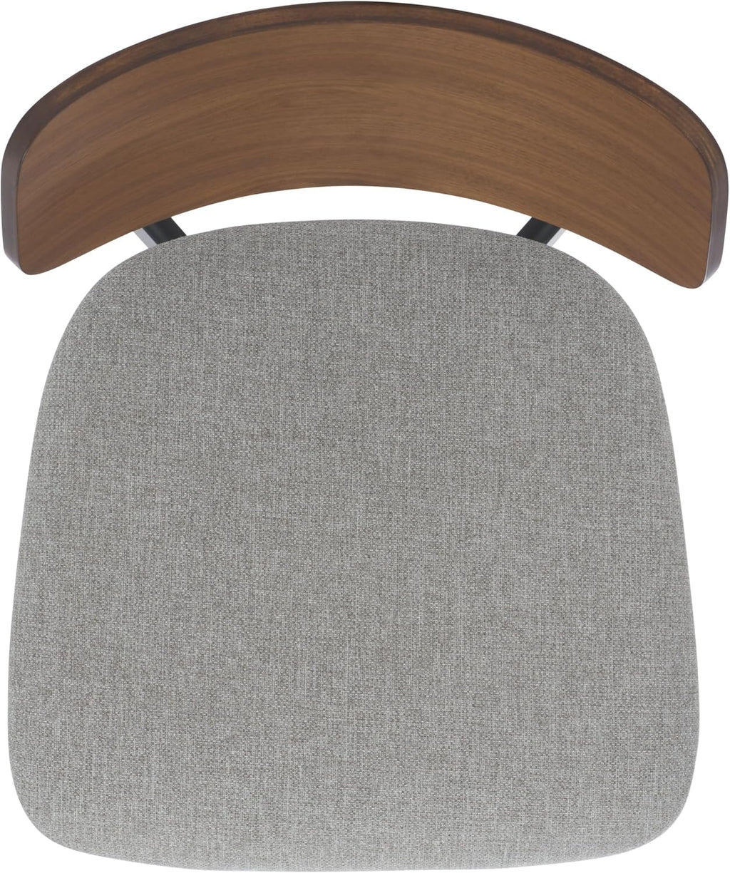 SAFAVIEH Couture Collection - Divya Walnut & Light Grey Dining Chair Set of 2, Mid-Century Modern Wood & Linen Upholstered Accent Chairs (SFV6710A-SET2)
