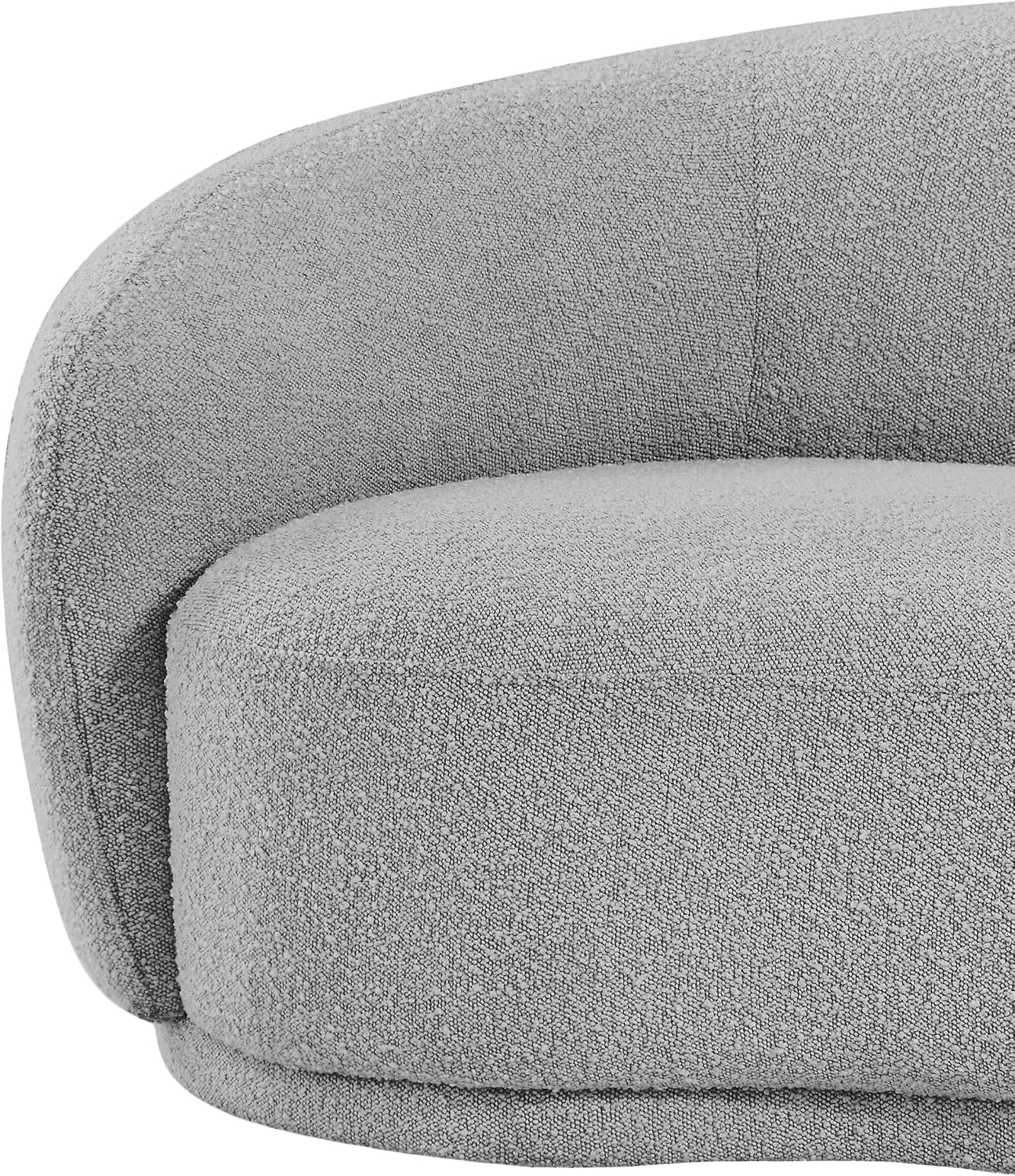 Meridian Furniture 693Grey-C Hyde Collection Modern | Contemporary Boucle Fabric Upholstered Accent Chair with Rounded Back, Grey, 42' W x 38' D x 27.5' H
